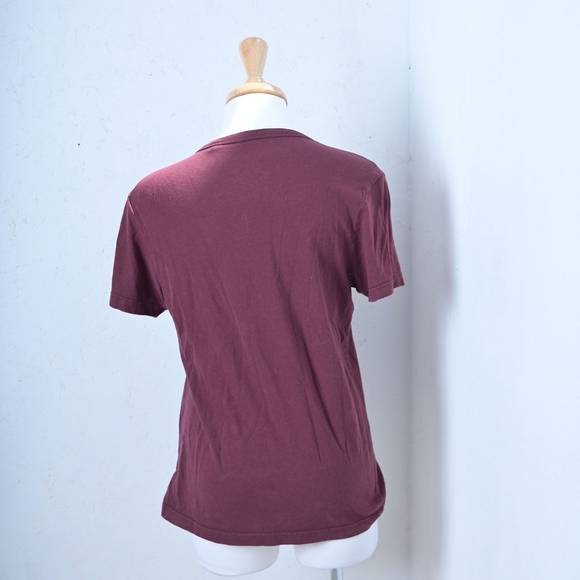Guess | Dark red womens t shirt with logo - Picture 2 of 8